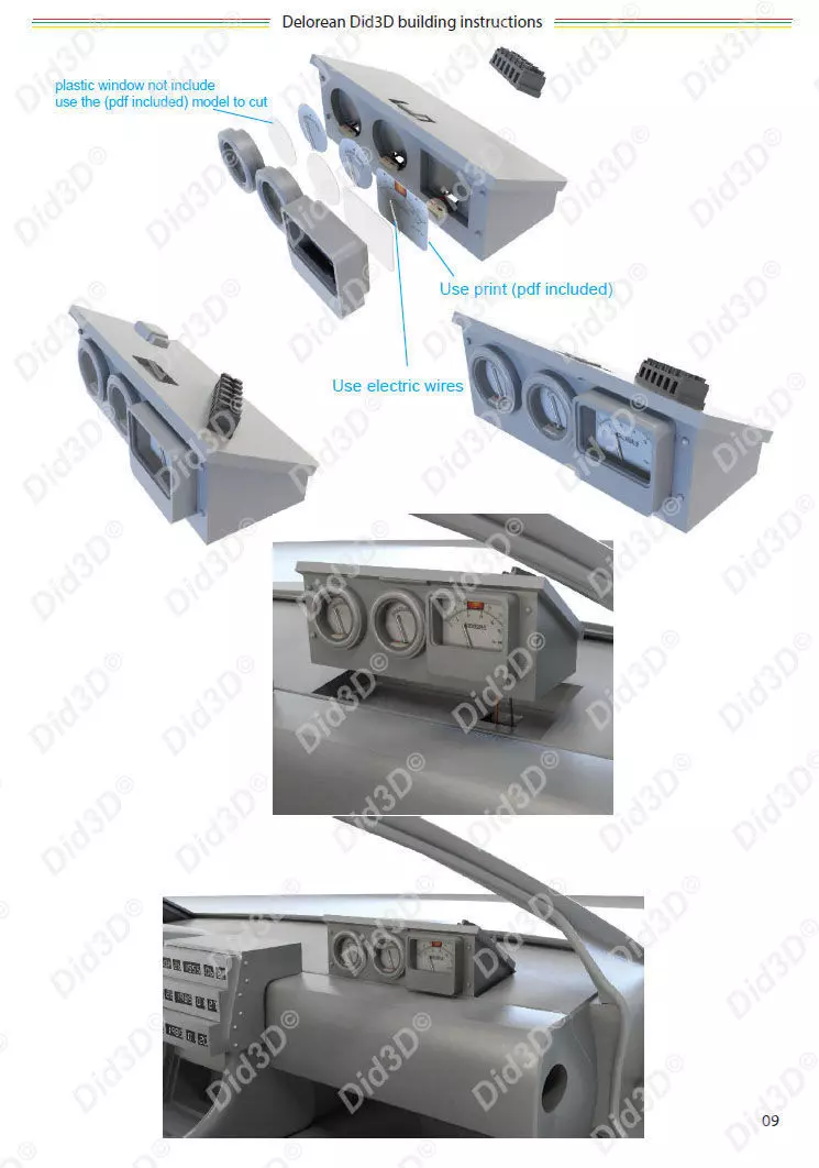 DELOREAN HQ Special 3Dprint design 1-8 Scale 530mm 3D print model_28