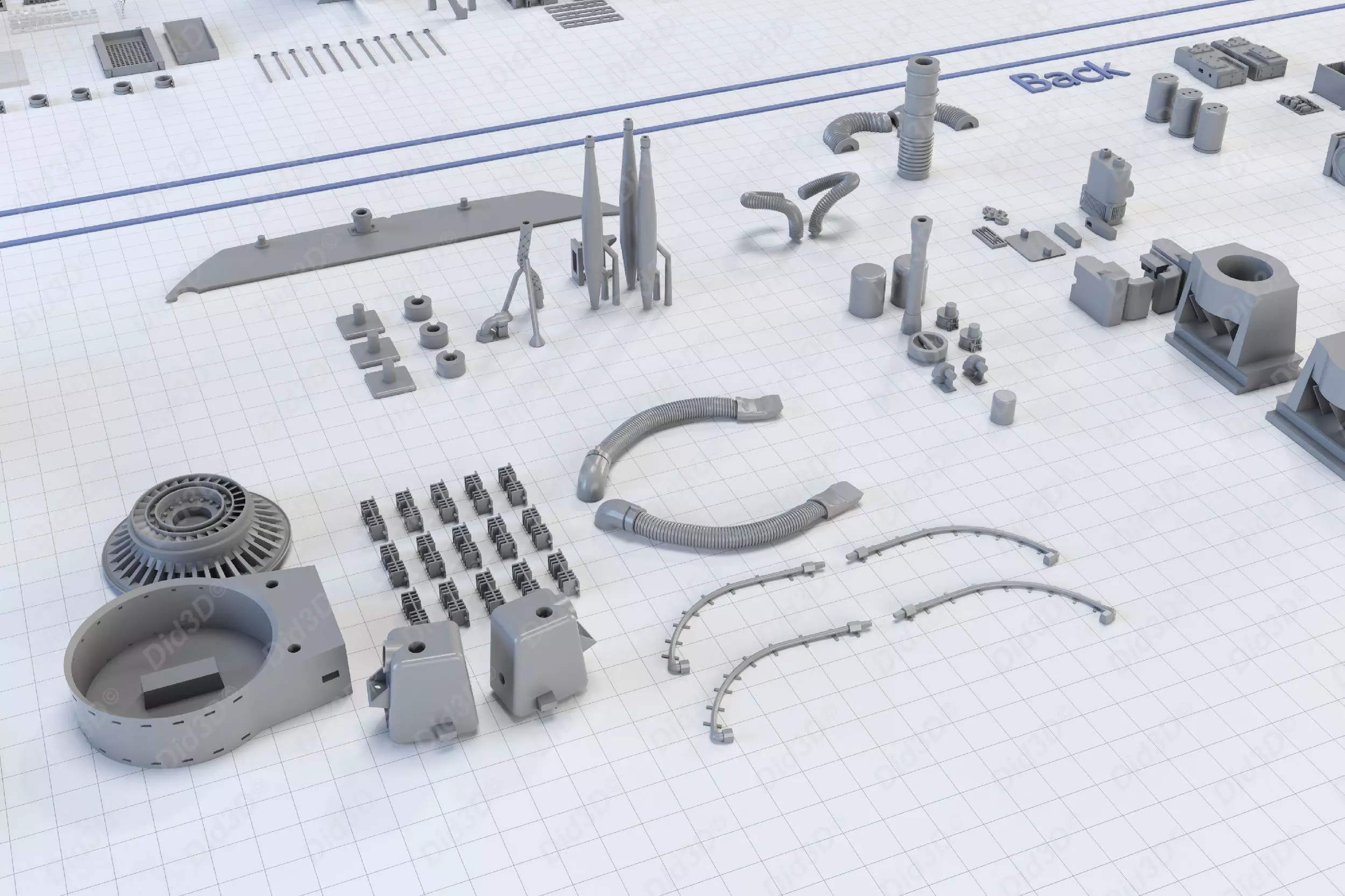 DELOREAN HQ Special 3Dprint design 1-8 Scale 530mm 3D print model_23