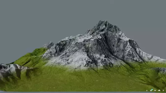 Mountain with grass on top