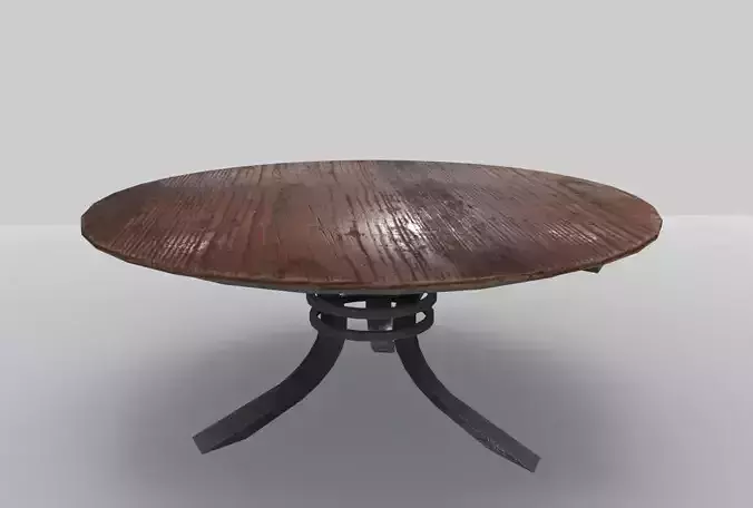 Round Wood Table 4 PBR