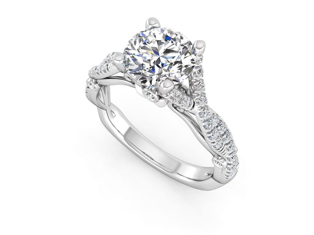 ZNV004 sapphire and diamond engagement ring 3D print model_5