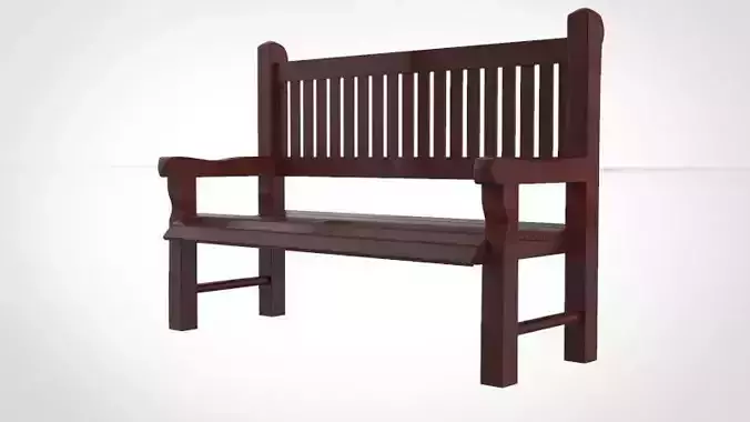 Bench wooden with slats