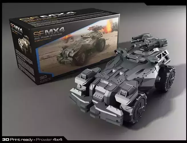 MX4-APC 3D Print futuristic armored vehicle 3D print model