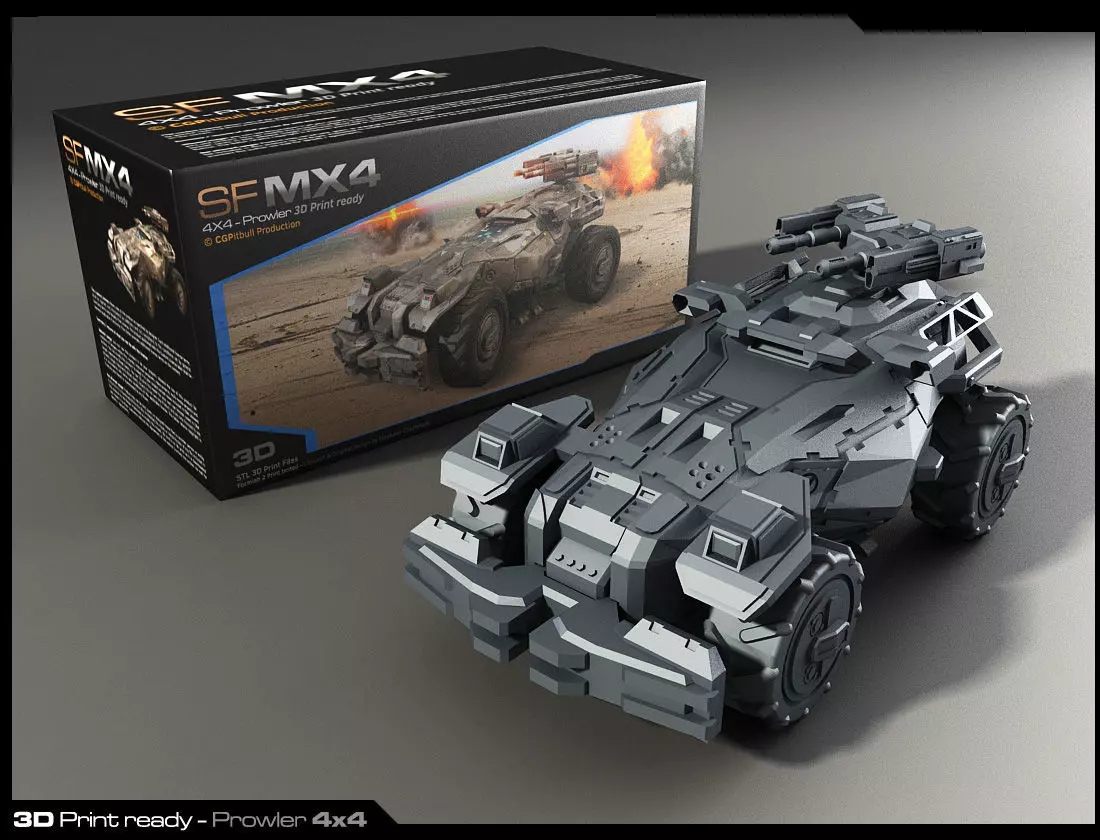 MX4-APC 3D Print futuristic armored vehicle 3D print model