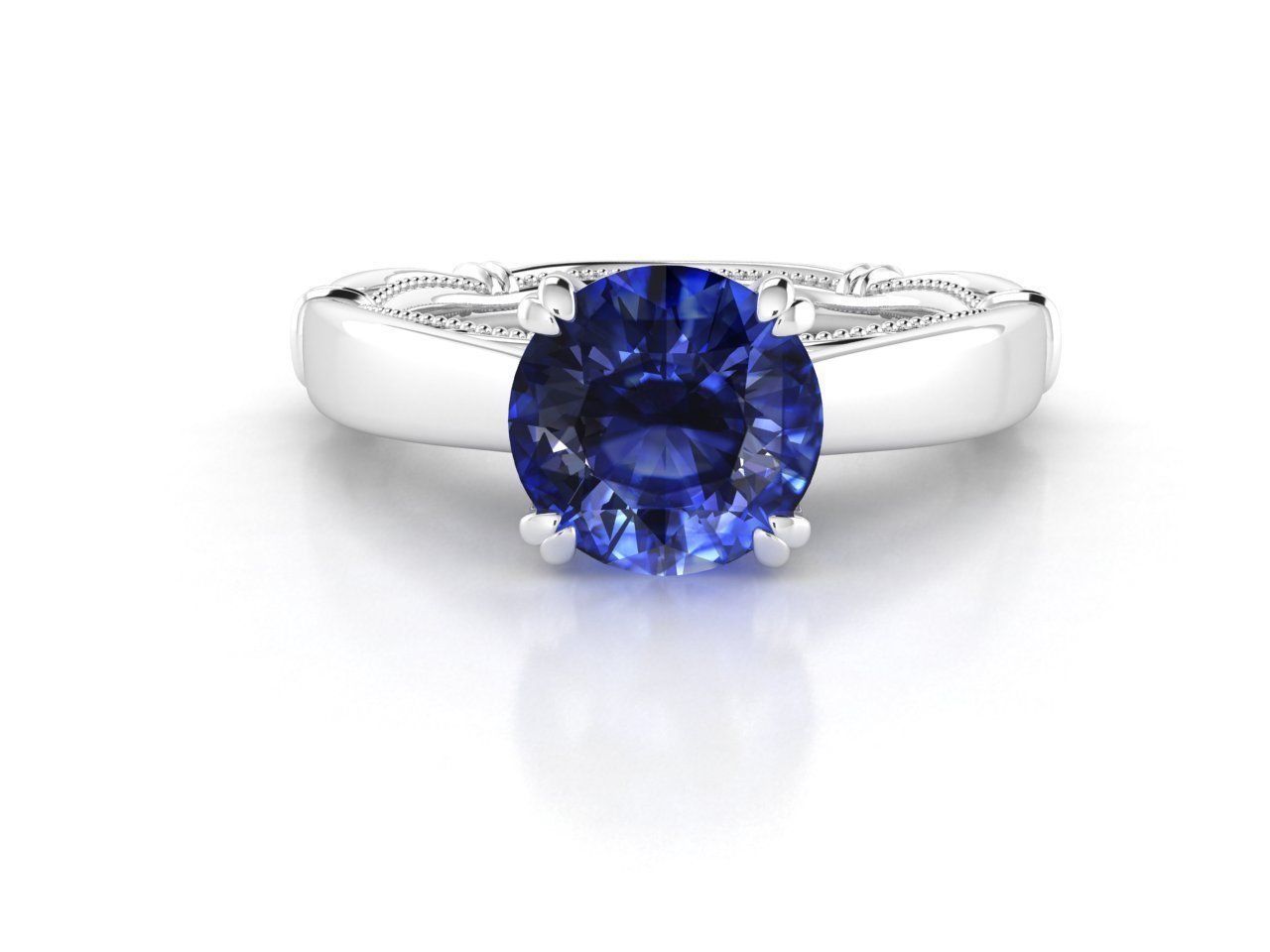 ZNV005 sapphire engagement ring 3D print model_3