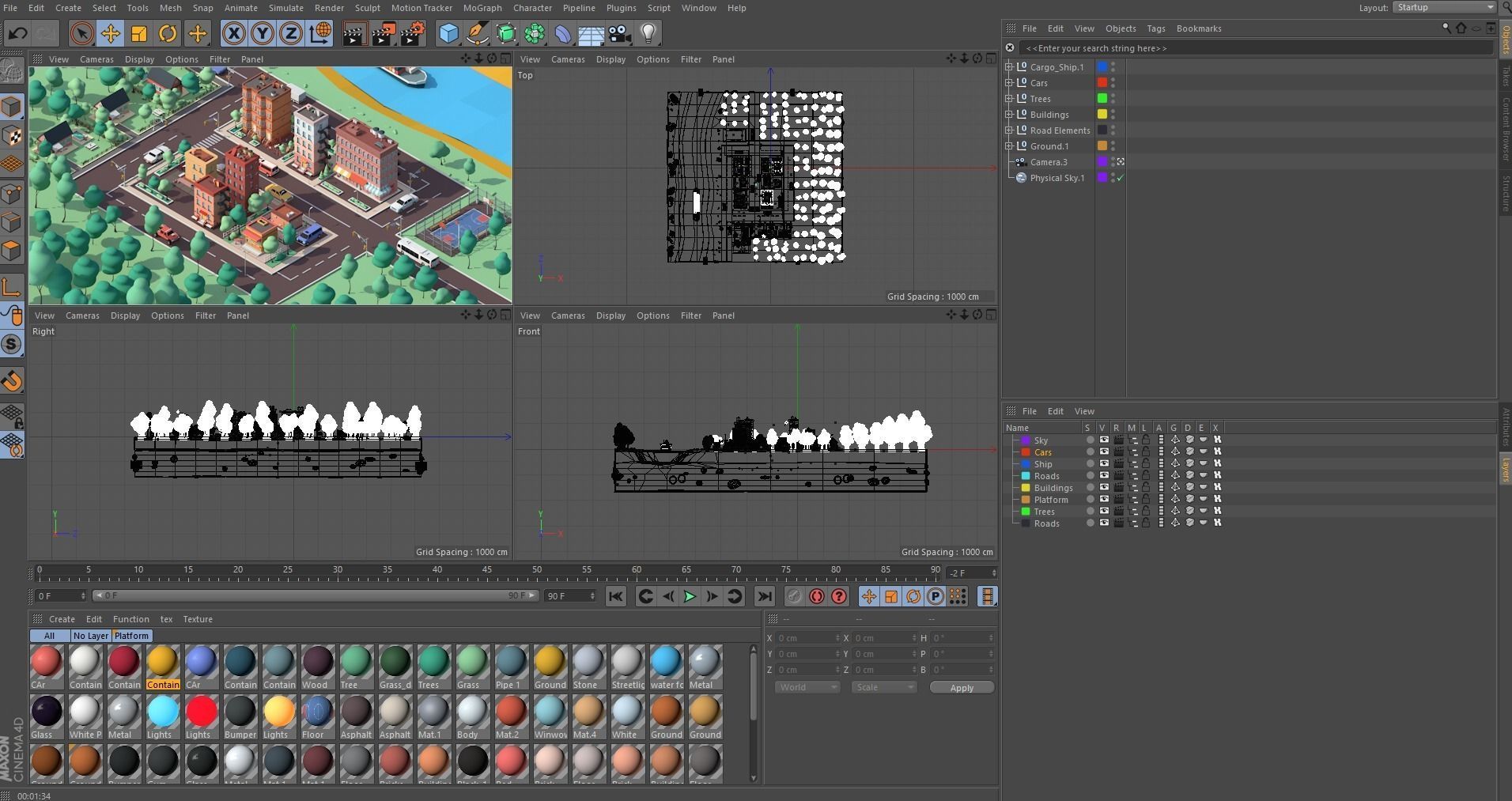 Cartoon Low Poly American Dream City Pack Low-poly 3D model_19
