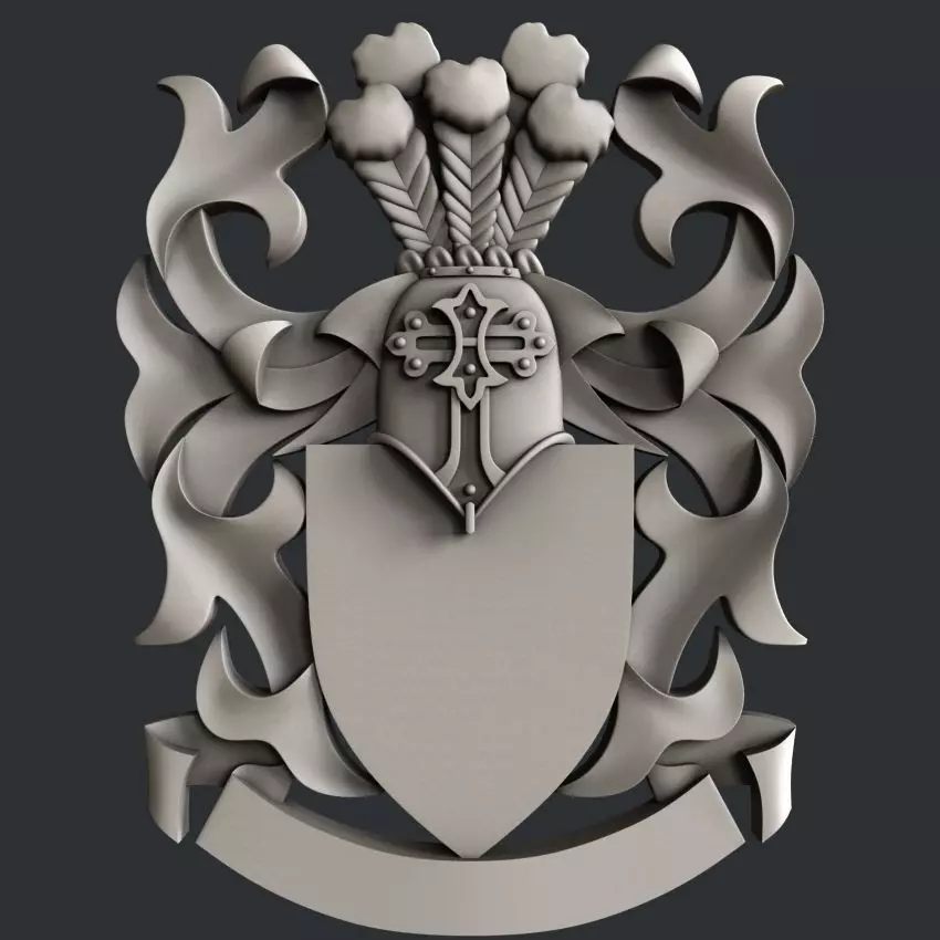 3d STL models for CNC router Coat of Arms 3D model_0