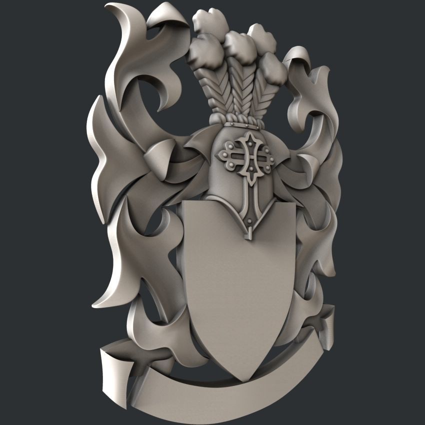 3d STL models for CNC router Coat of Arms 3D model_1