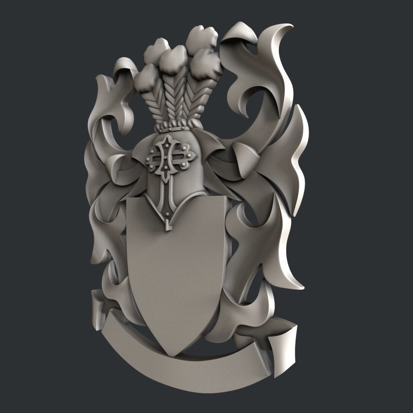 3d STL models for CNC router Coat of Arms 3D model_2