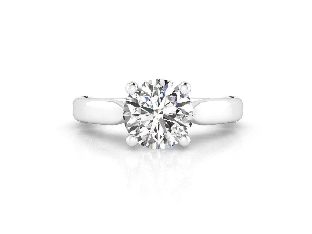 ZNV006 solitaire engagement ring gold 3D print model_2