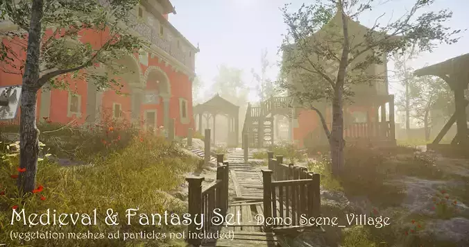 Medieval and Fantasy Set - Game ready Low-poly 3D model
