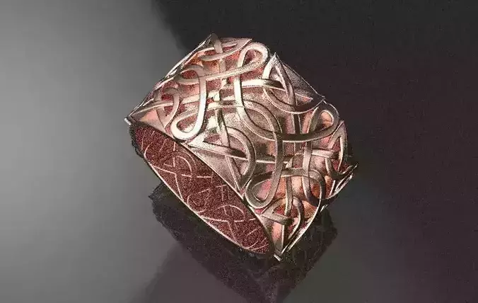 ring with Celtic ornament 3D print model 3D print model
