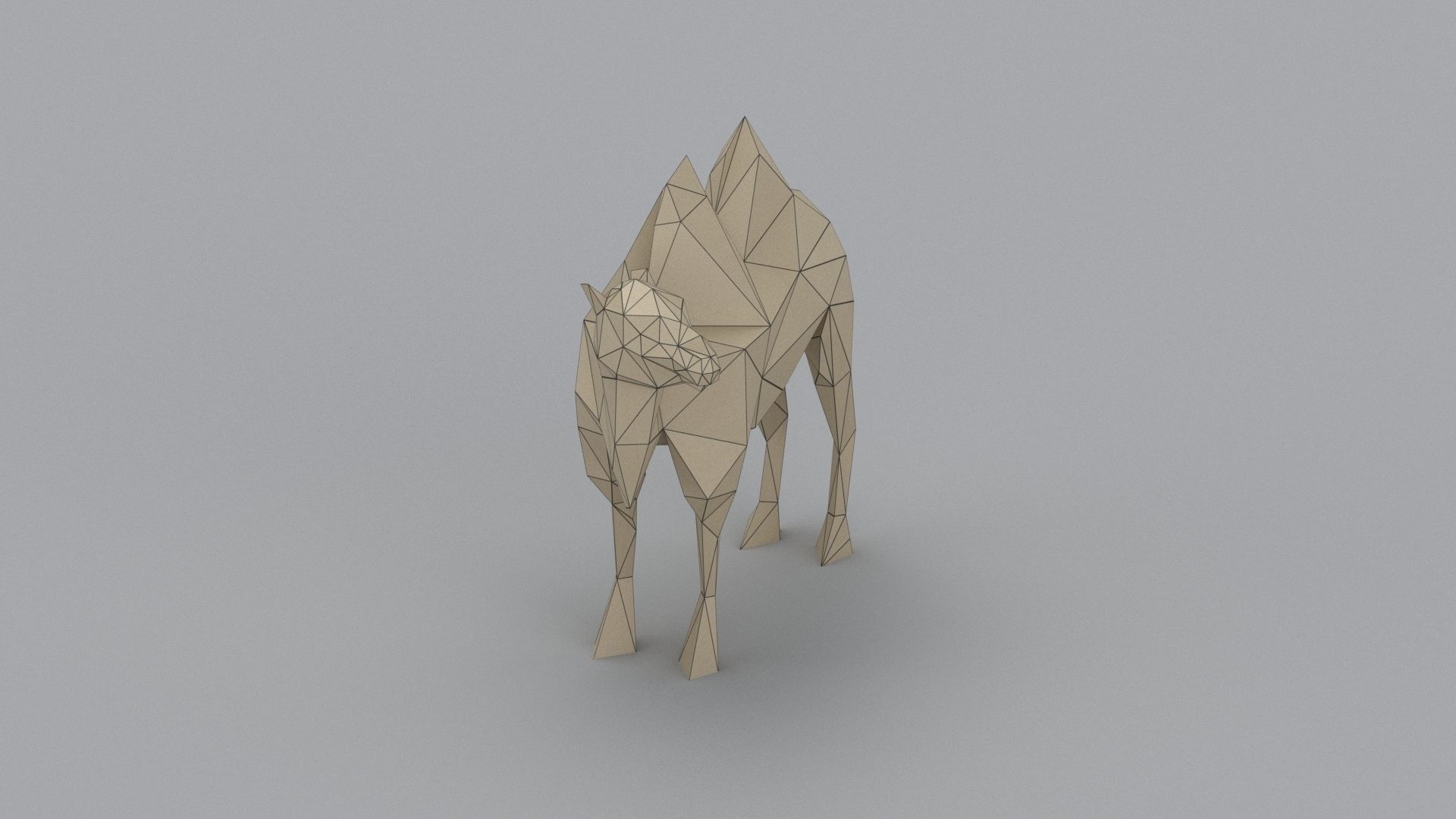 low-poly 3D printer model Camel Low-poly 3D model_2