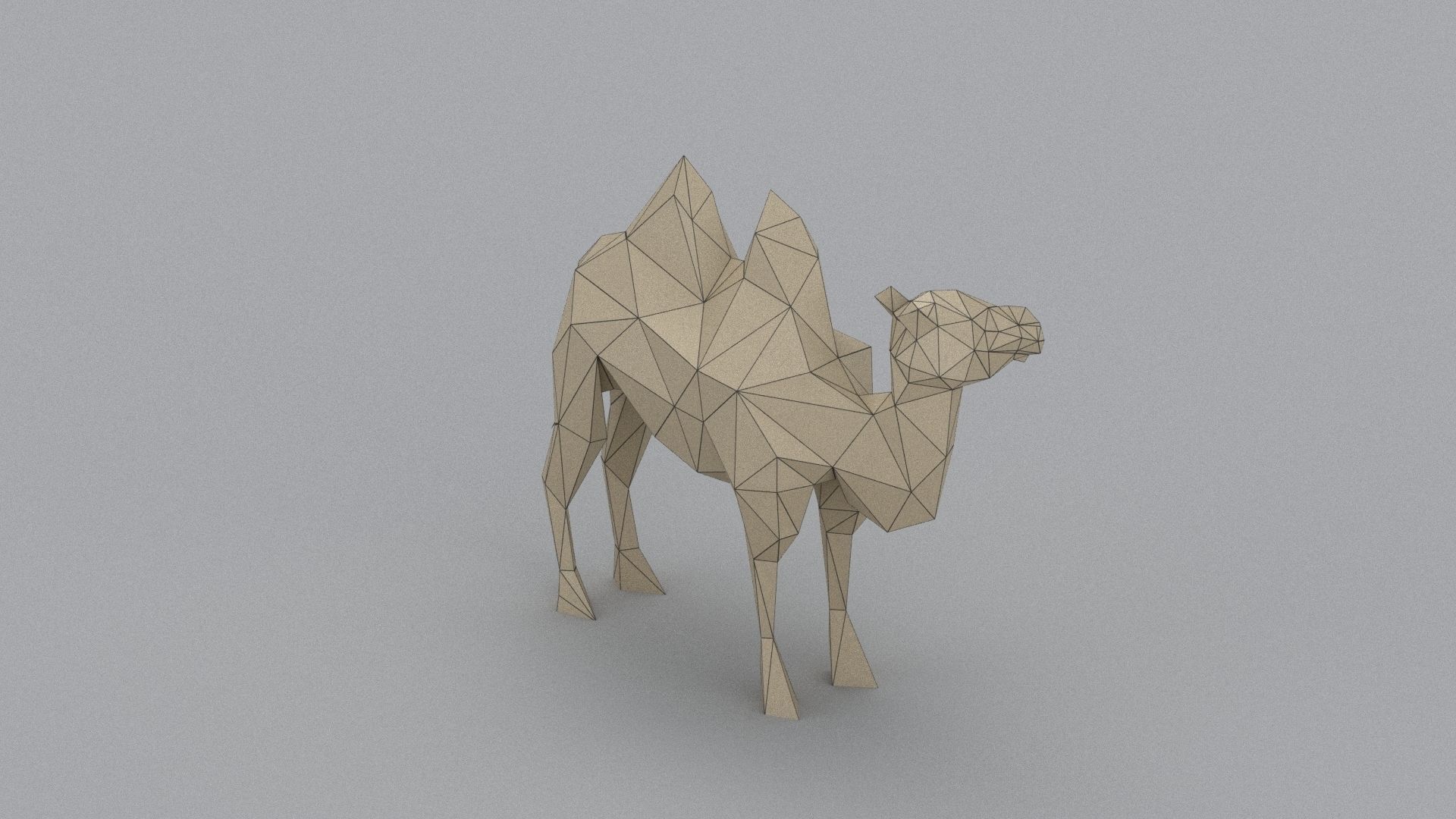 low-poly 3D printer model Camel Low-poly 3D model_3