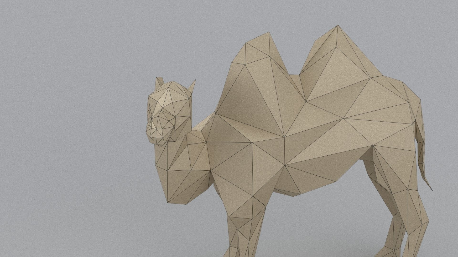 low-poly 3D printer model Camel Low-poly 3D model_4