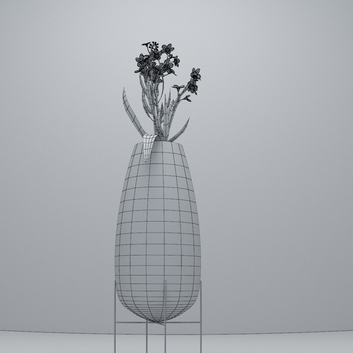 Vase flower 3D model_7
