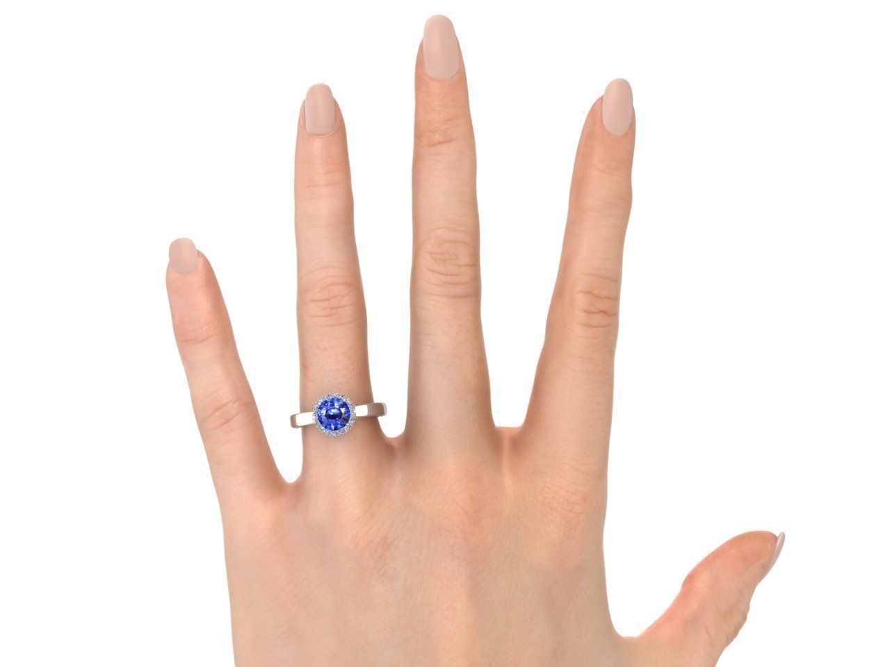 ZNV008 tanzanite engagement ring 3D print model_1