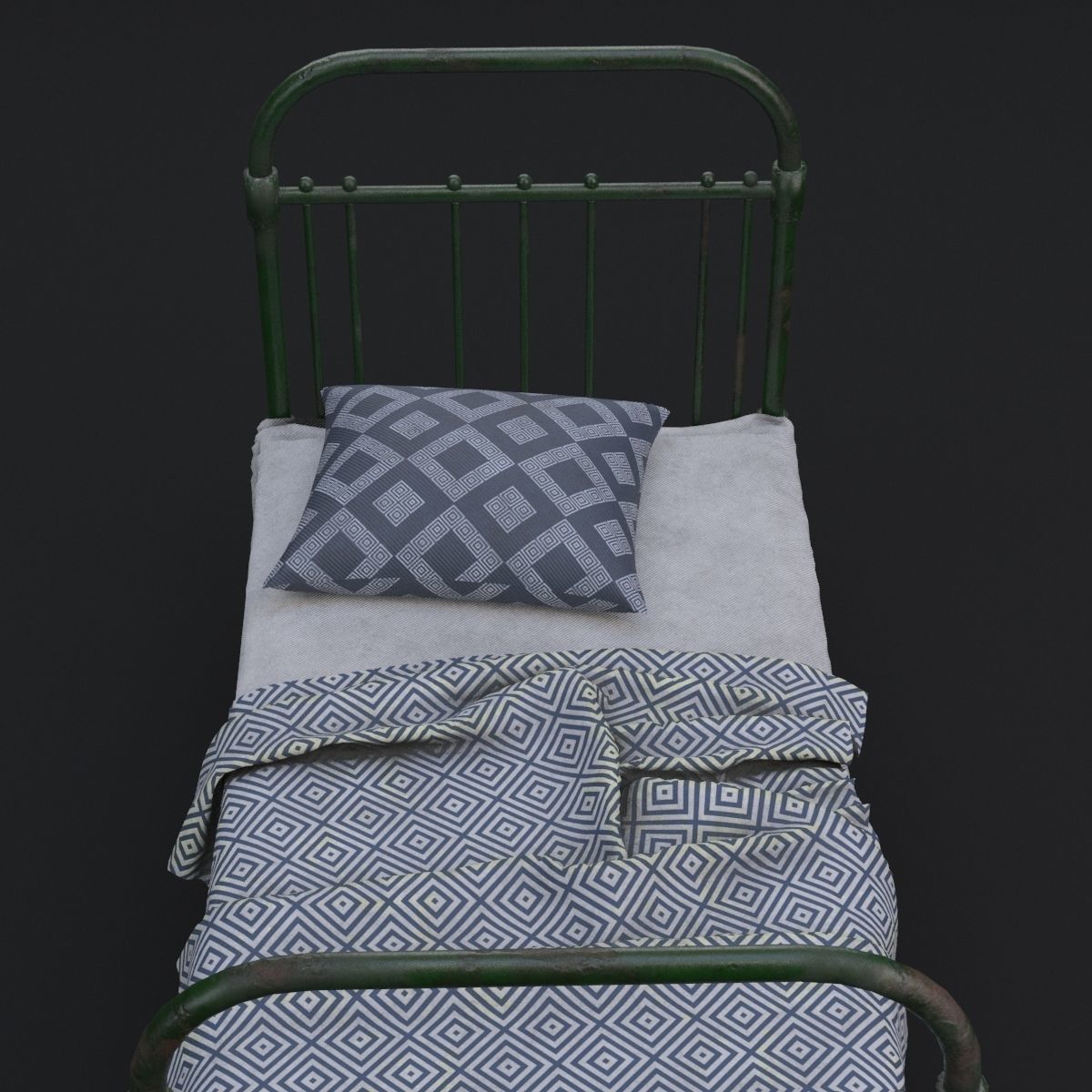 Old bed 3D model_9