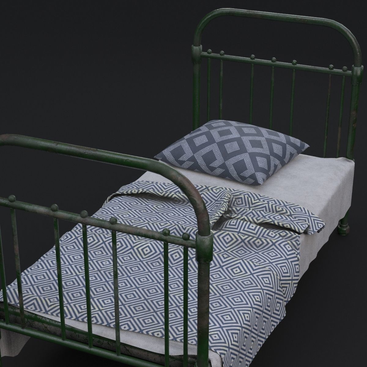 Old bed 3D model_8