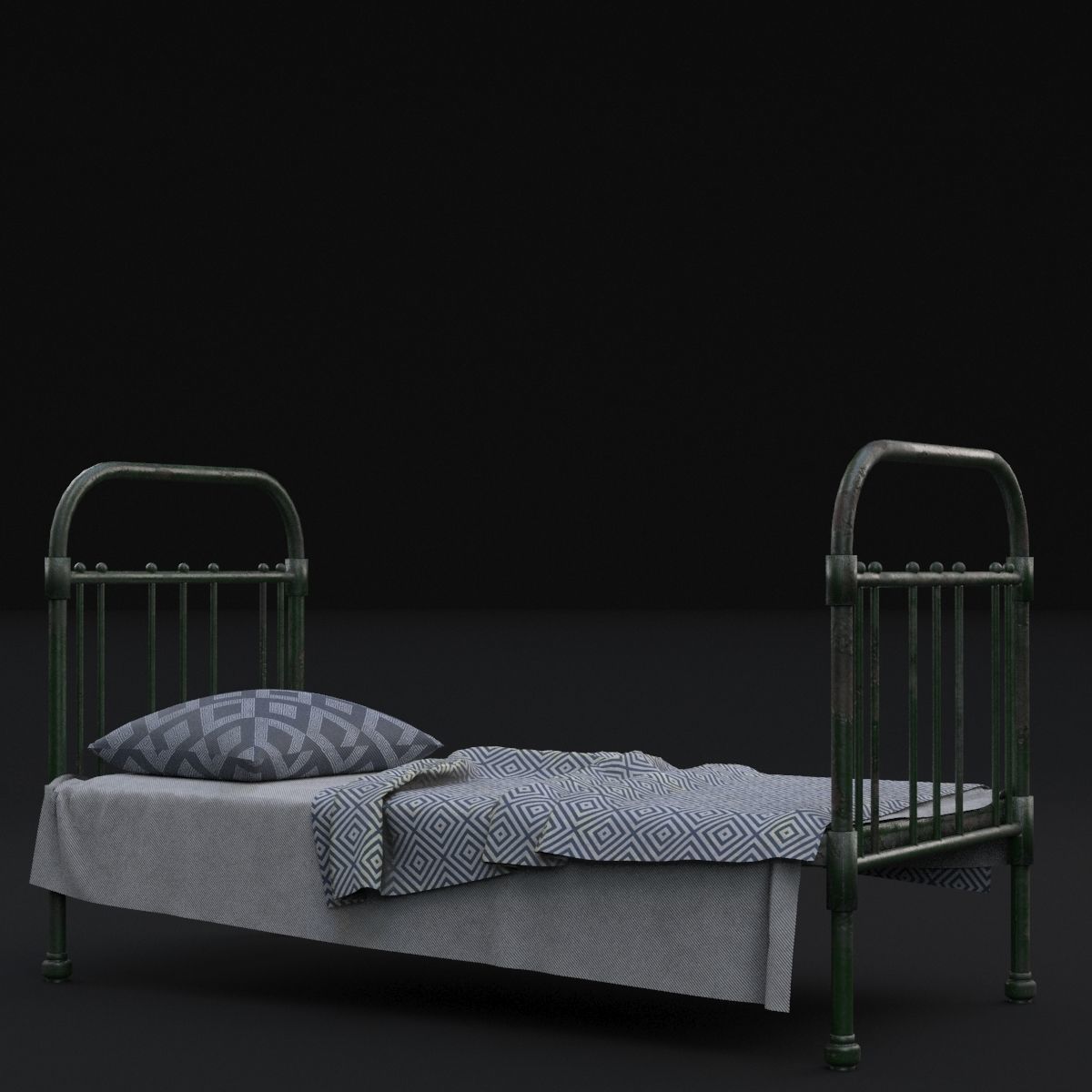 Old bed 3D model_5