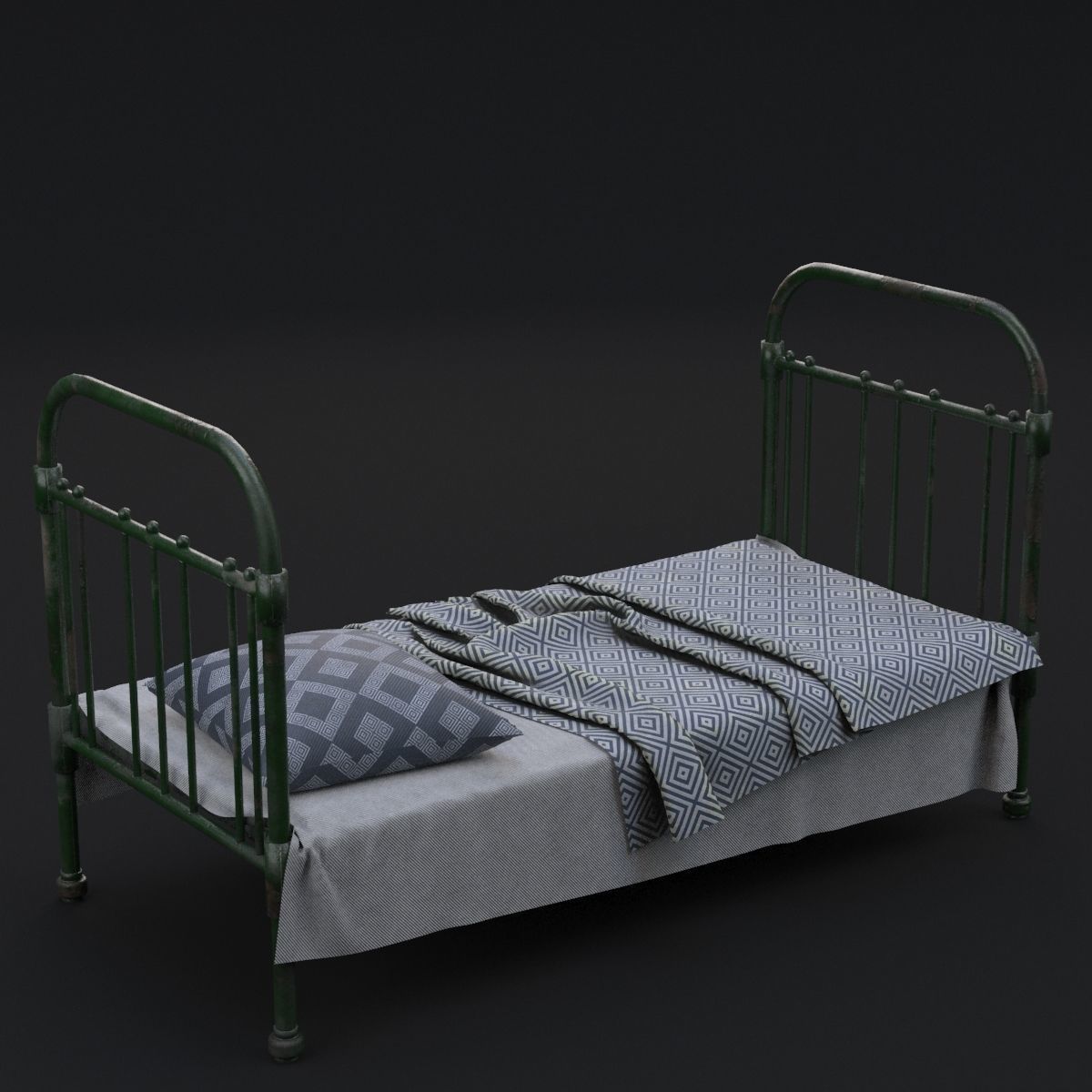 Old bed 3D model_1