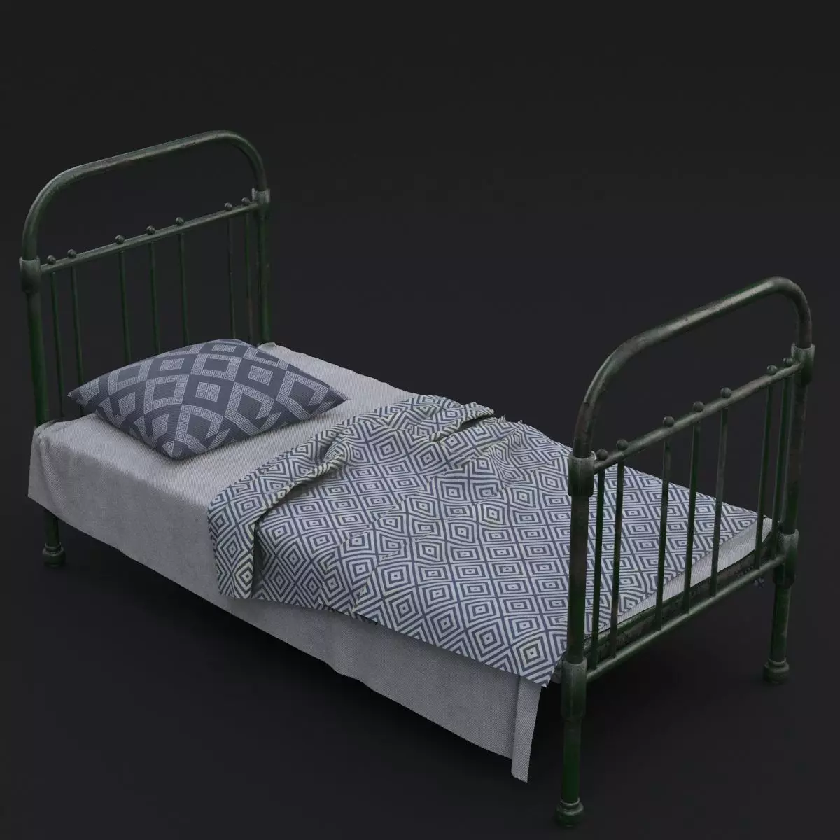 Old bed 3D model_0