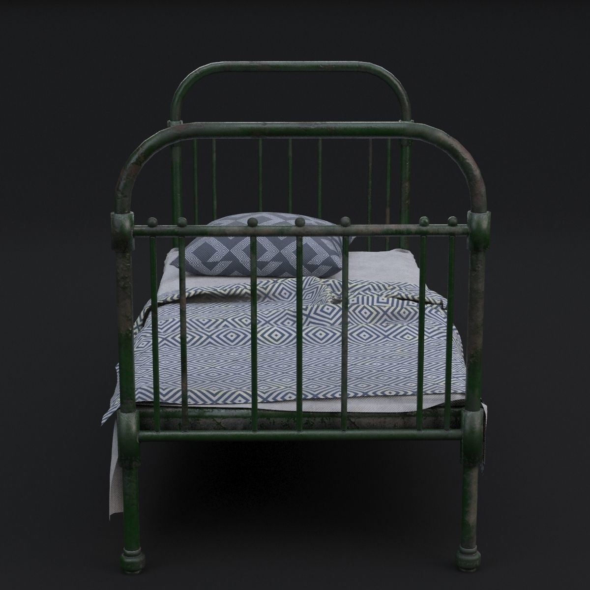 Old bed 3D model_11
