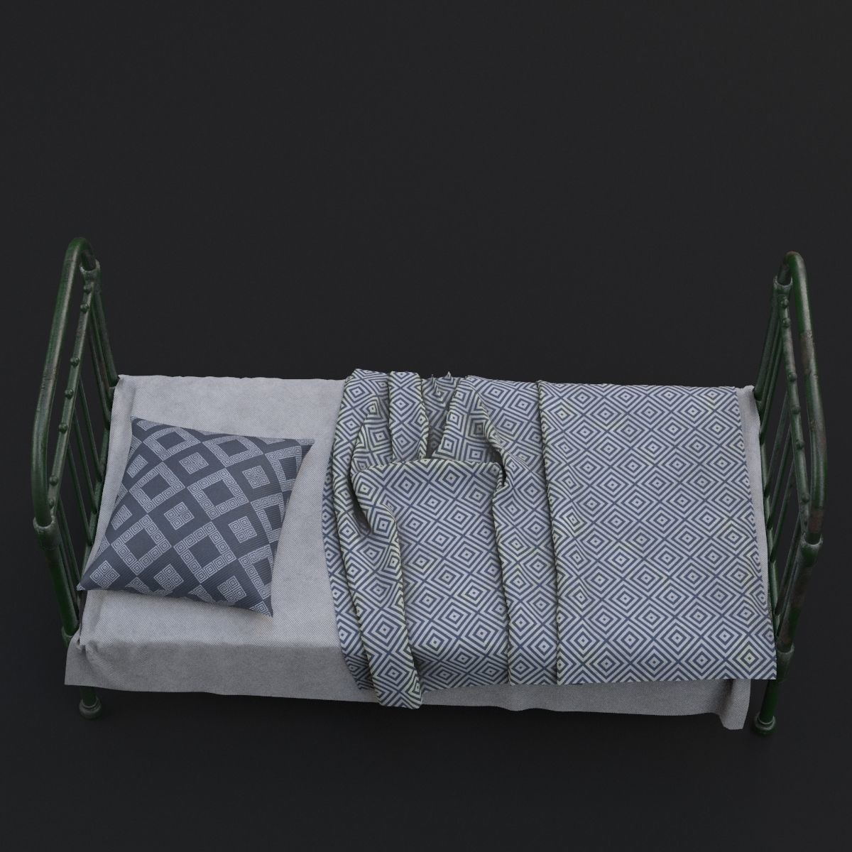 Old bed 3D model_6