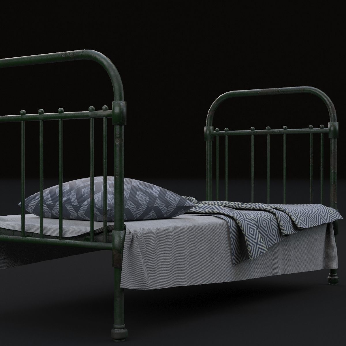 Old bed 3D model_10