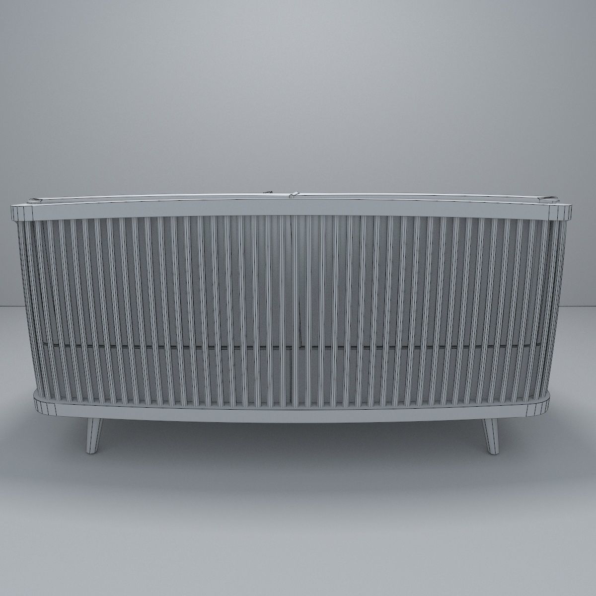 Modern Wood Sofa model Low-poly 3D model_7