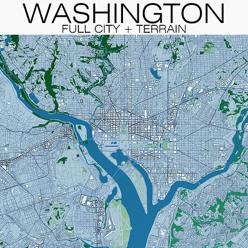 Washington with Terrain 3D model