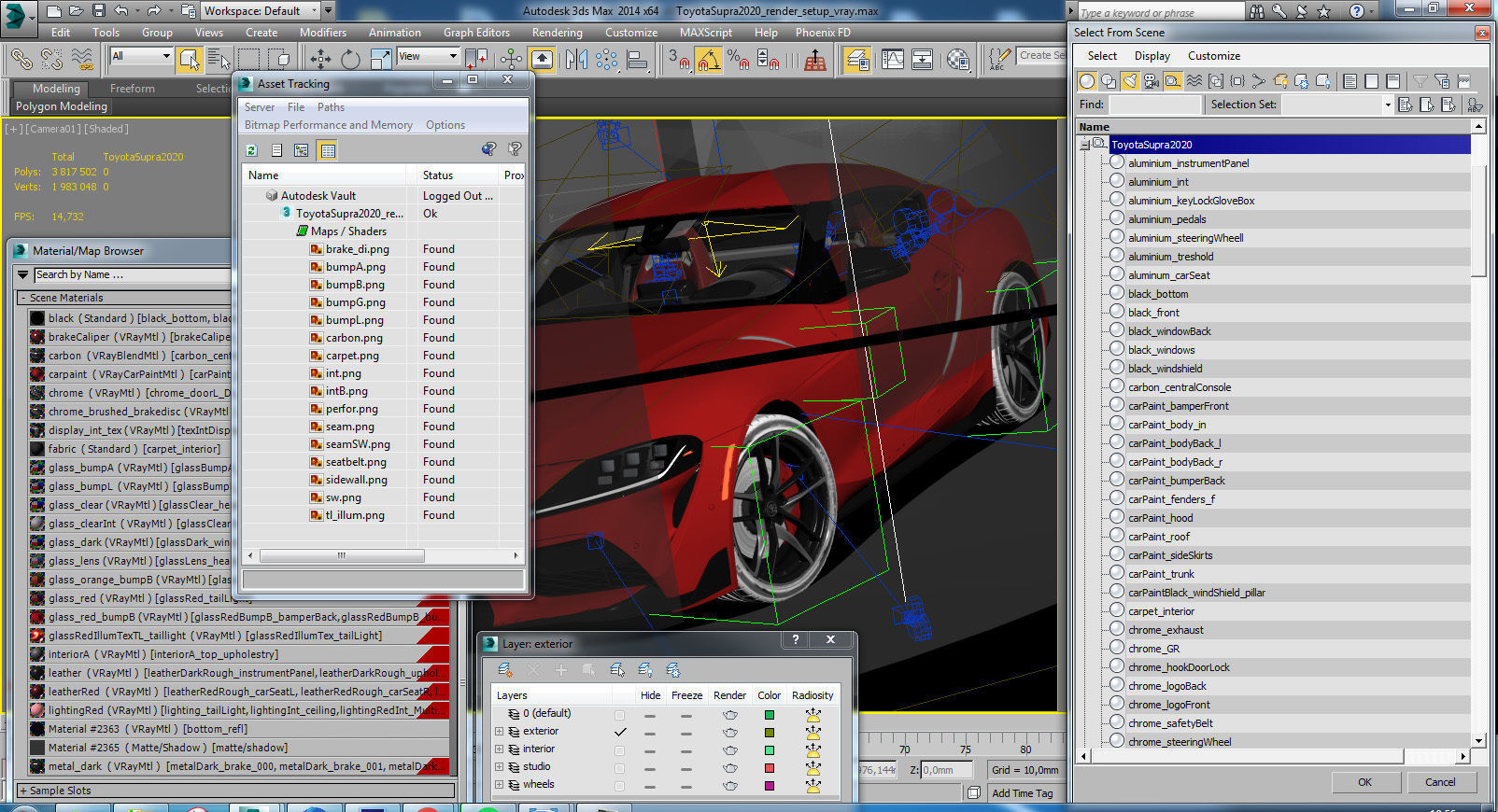 Toyota Supra 2020 with interior 3D model_31