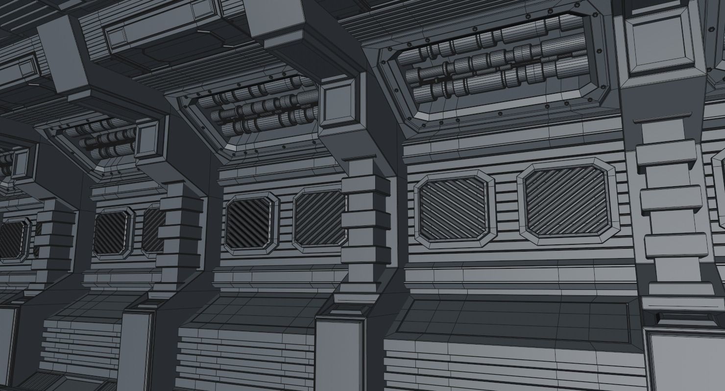 Sci Fi Corridor 3D model_16