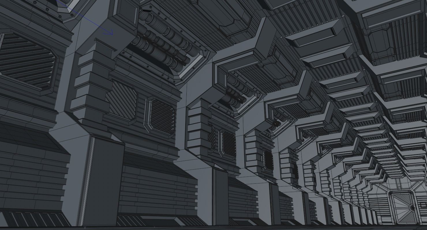 Sci Fi Corridor 3D model_13