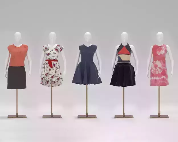 Women Mannequin Pack Low-poly 3D model