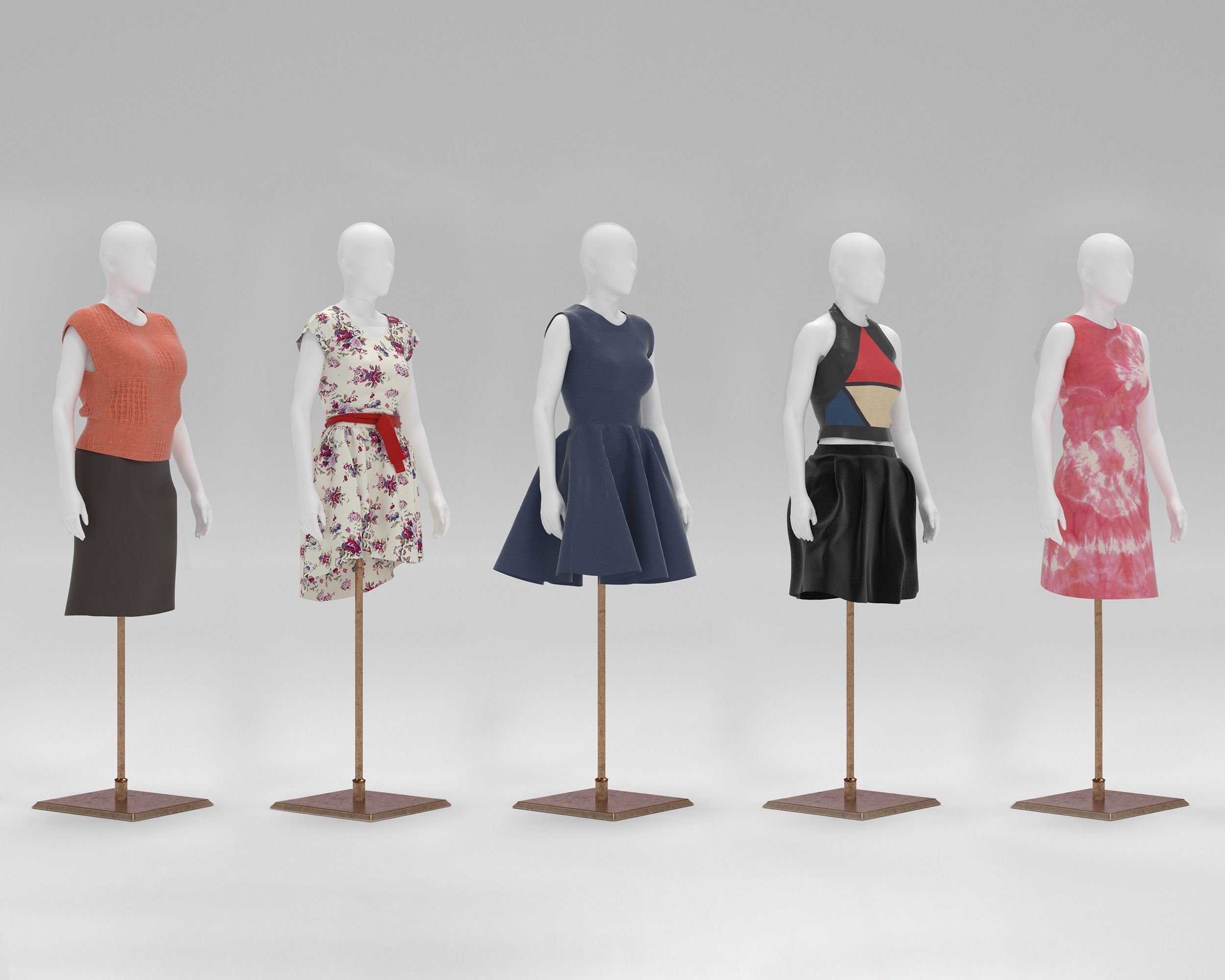 Women Mannequin Pack Low-poly 3D model_2