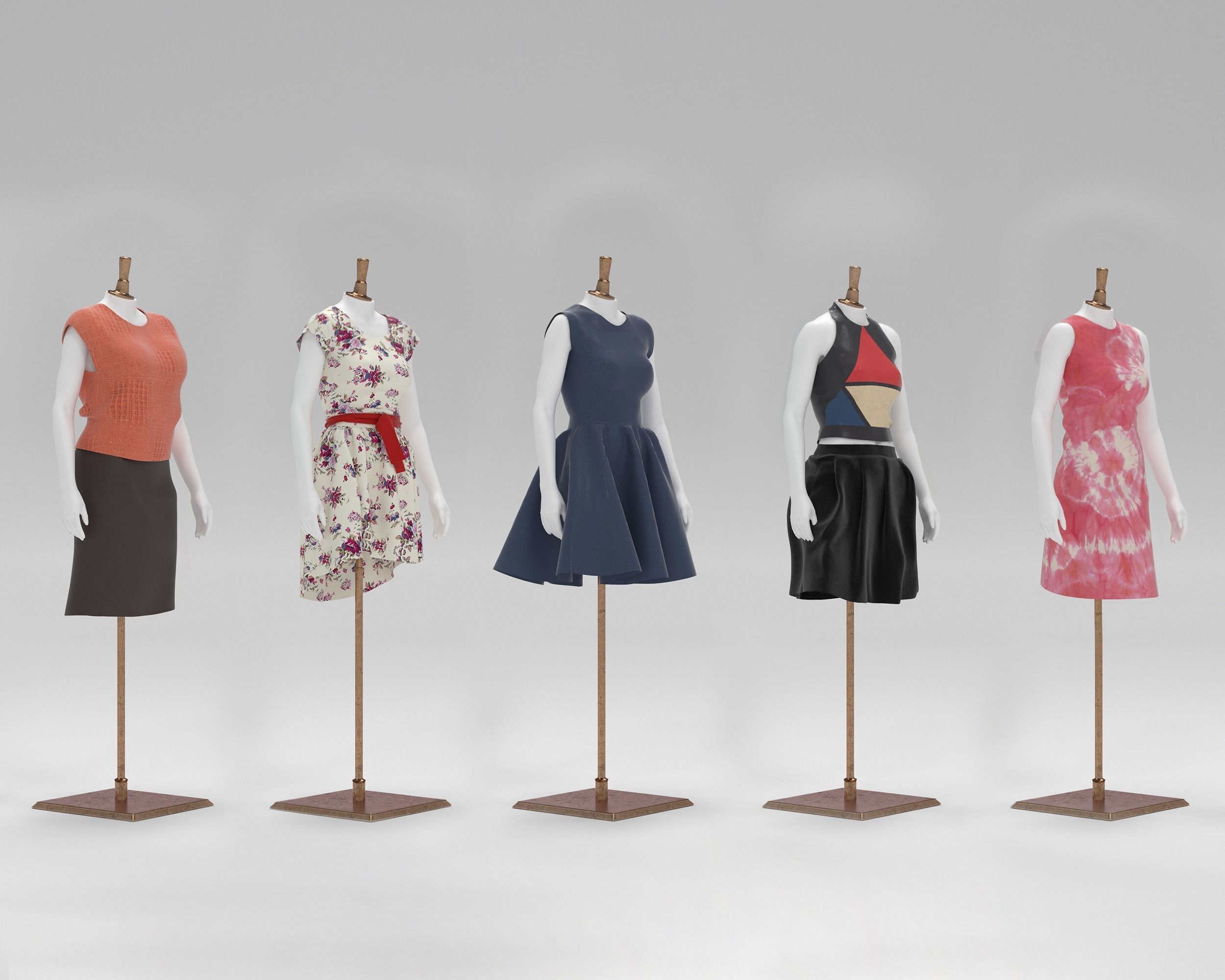 Women Mannequin Pack Low-poly 3D model_5