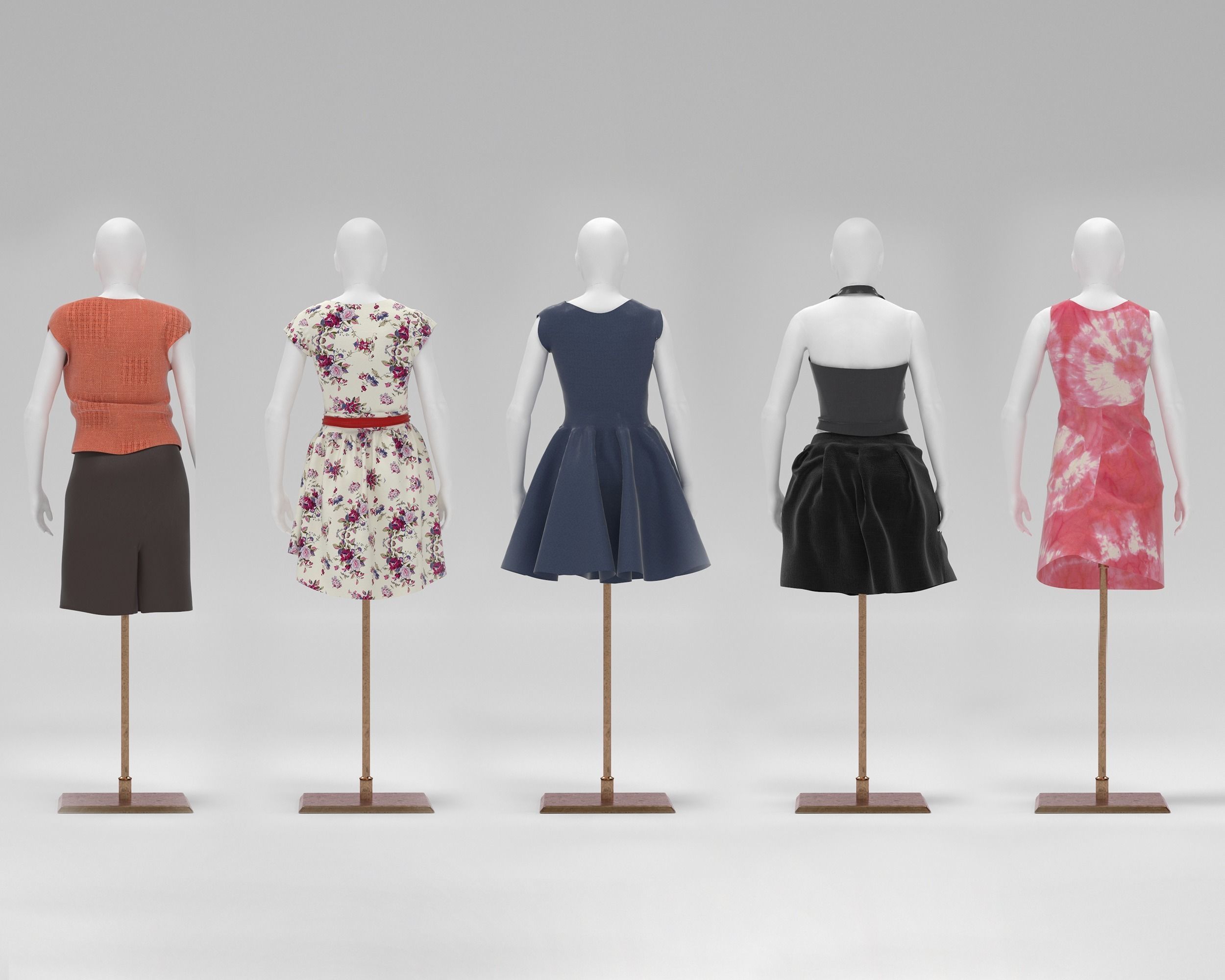 Women Mannequin Pack Low-poly 3D model_1