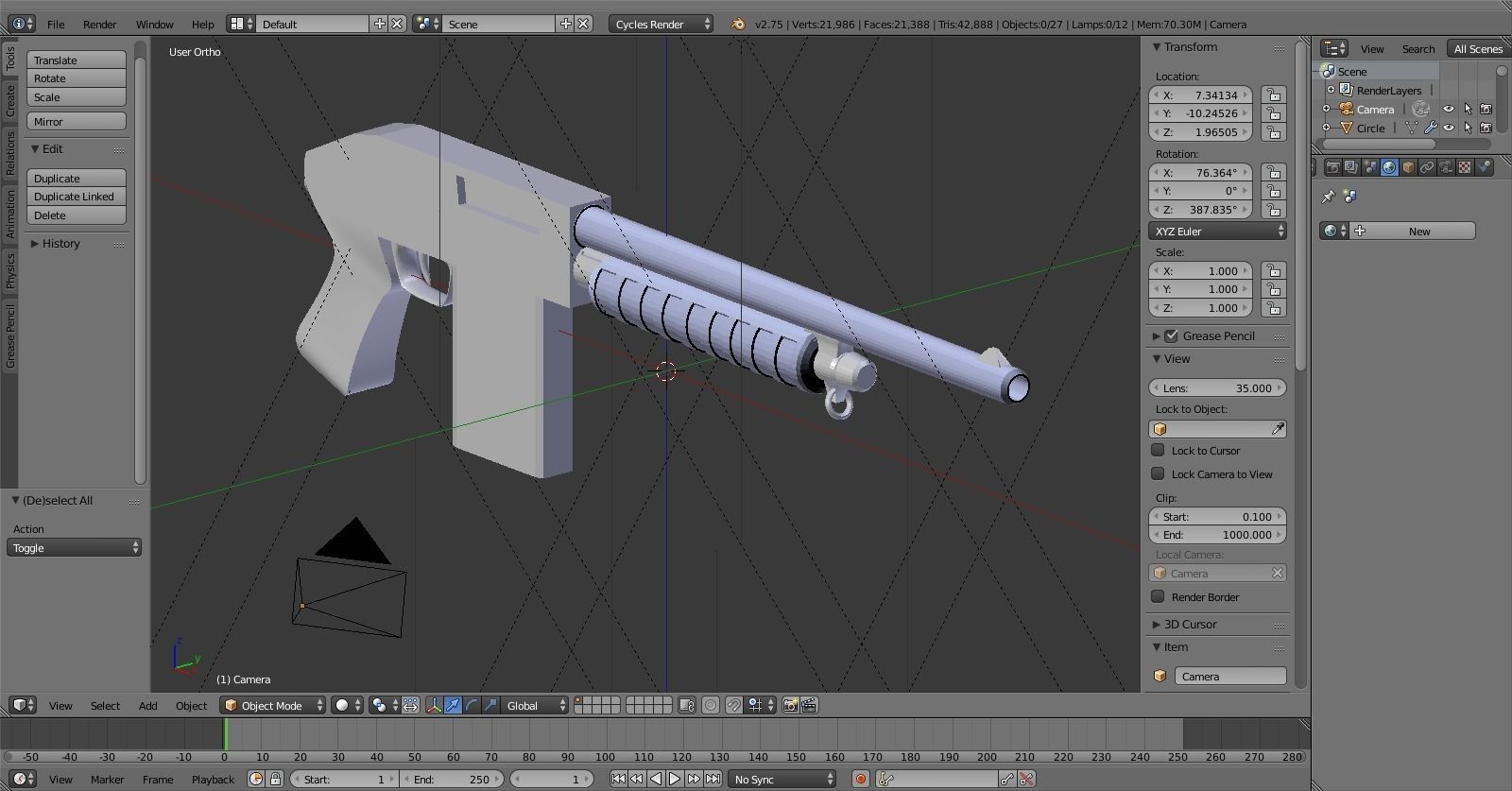 Shotgun gun Low-poly 3D model_4