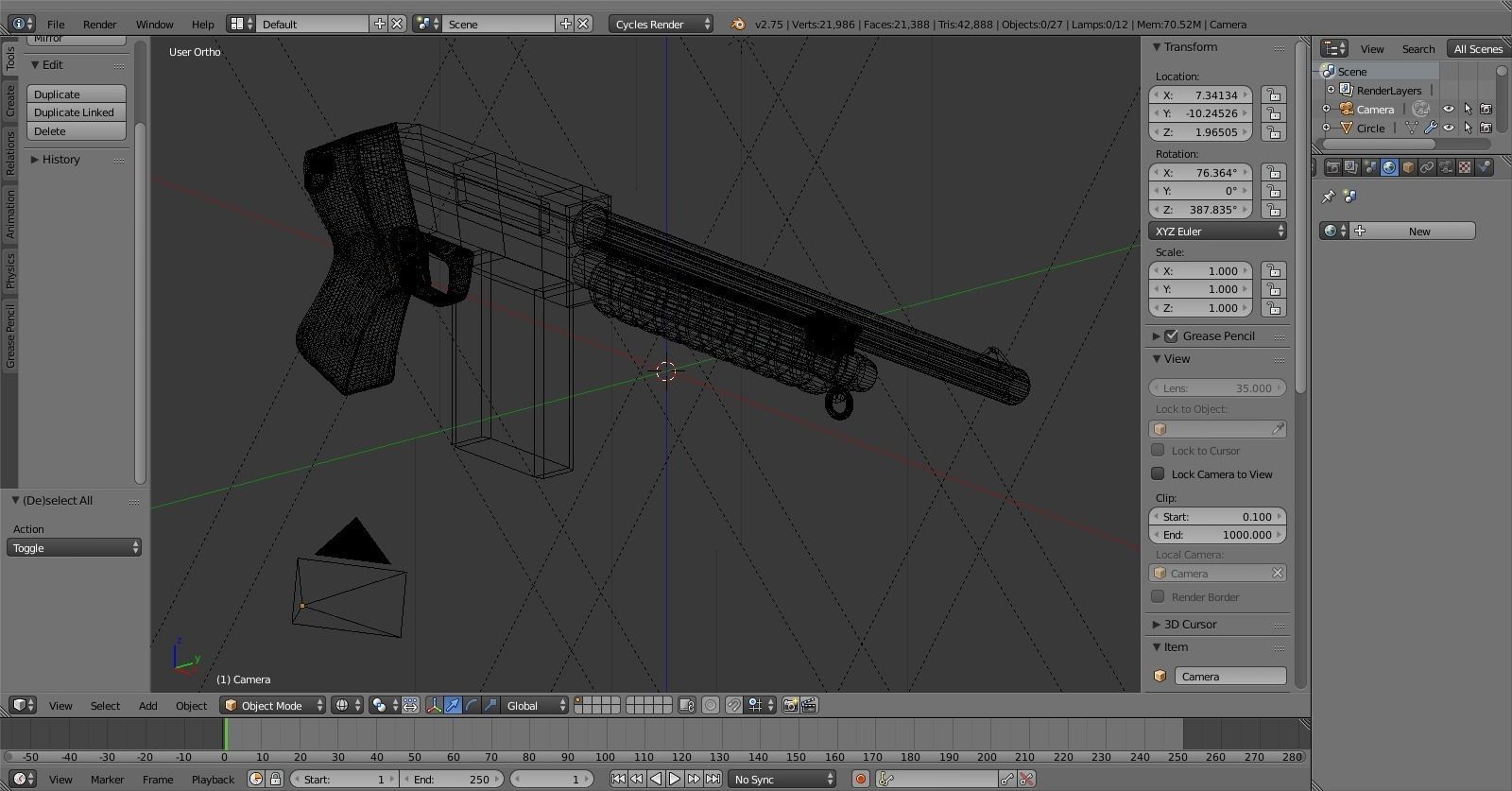 Shotgun gun Low-poly 3D model_3