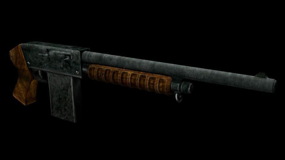 Shotgun gun Low-poly 3D model_2