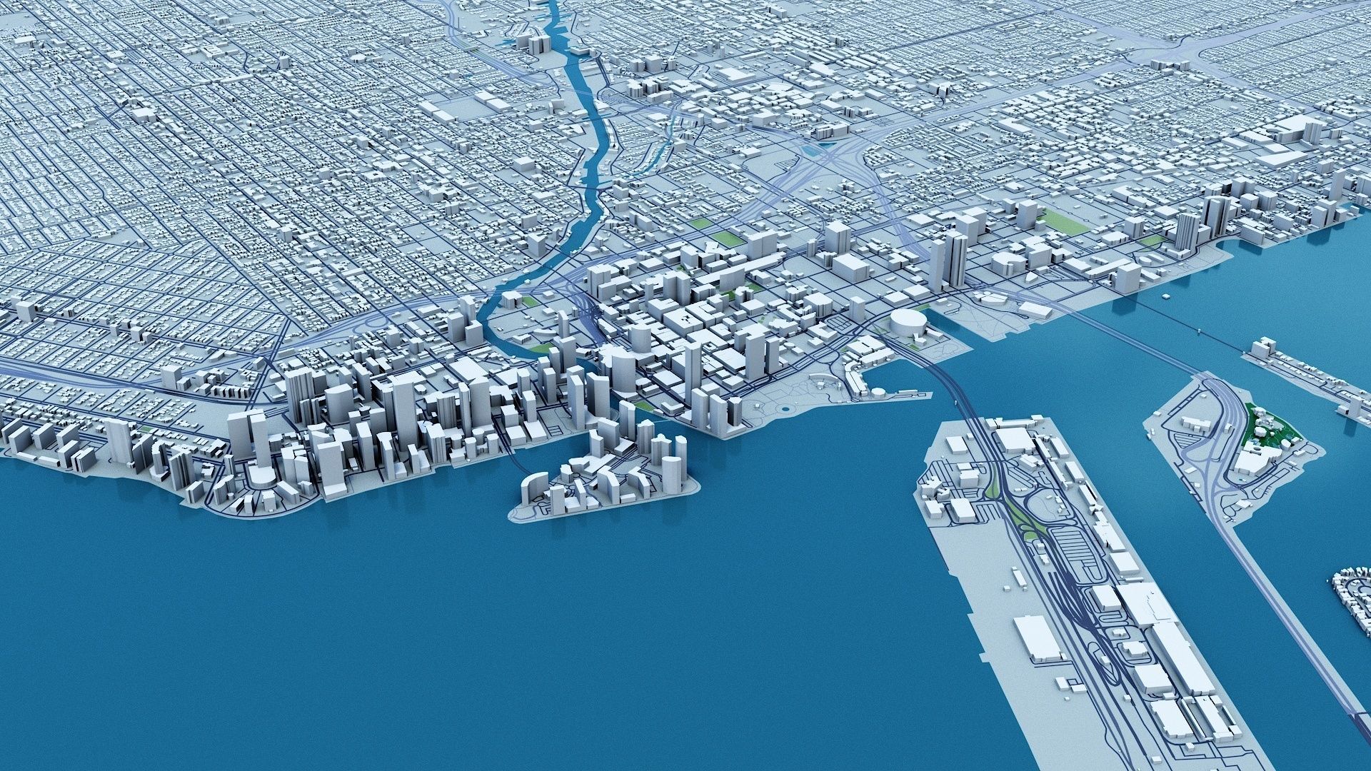 Miami with terrain 3D model_4