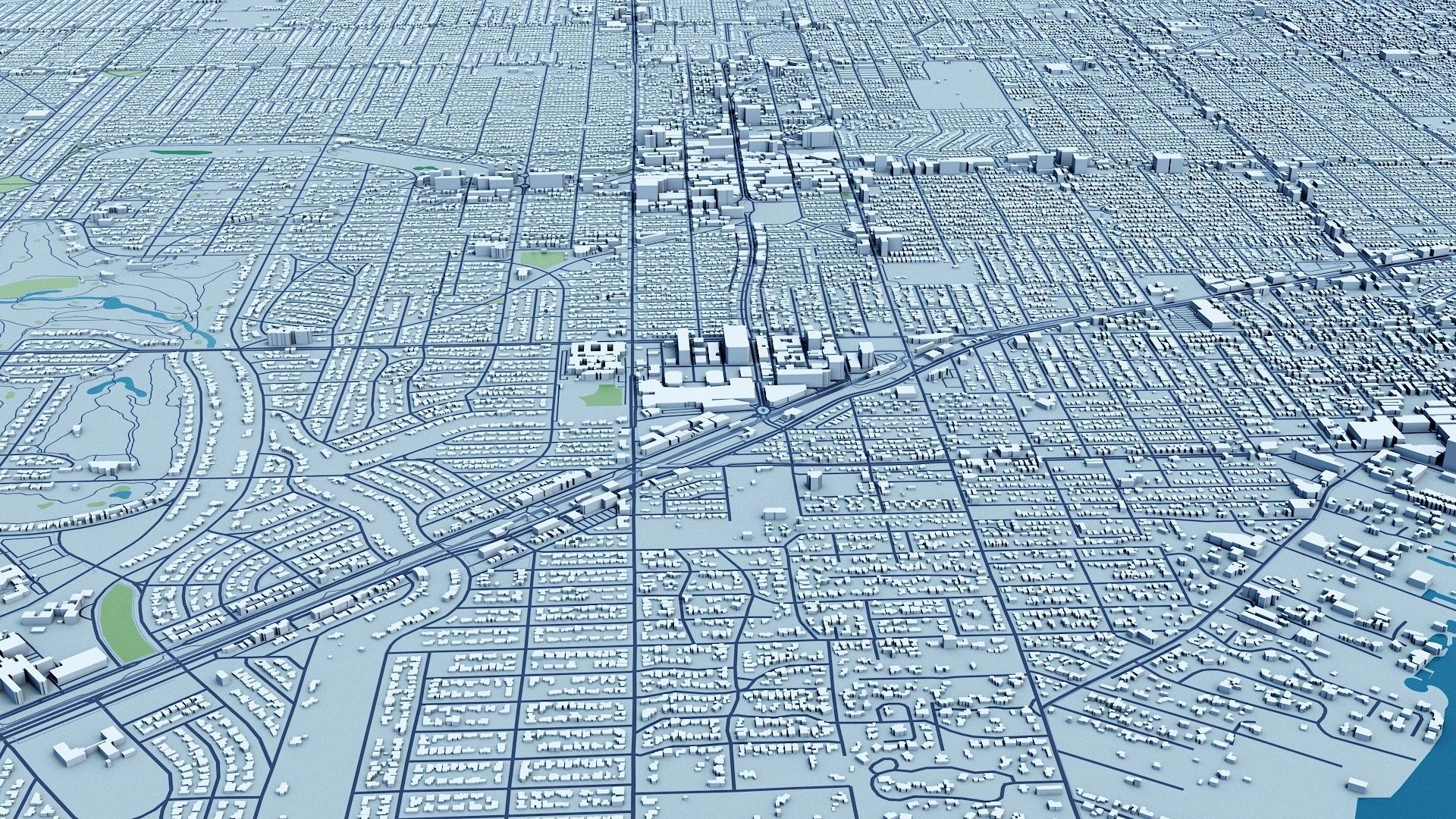 Miami with terrain 3D model_9