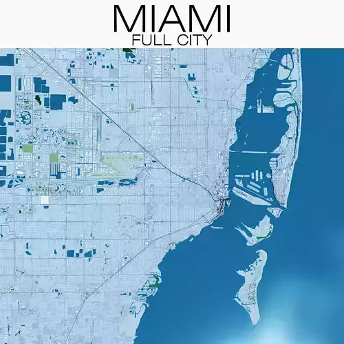 Miami with terrain 3D model