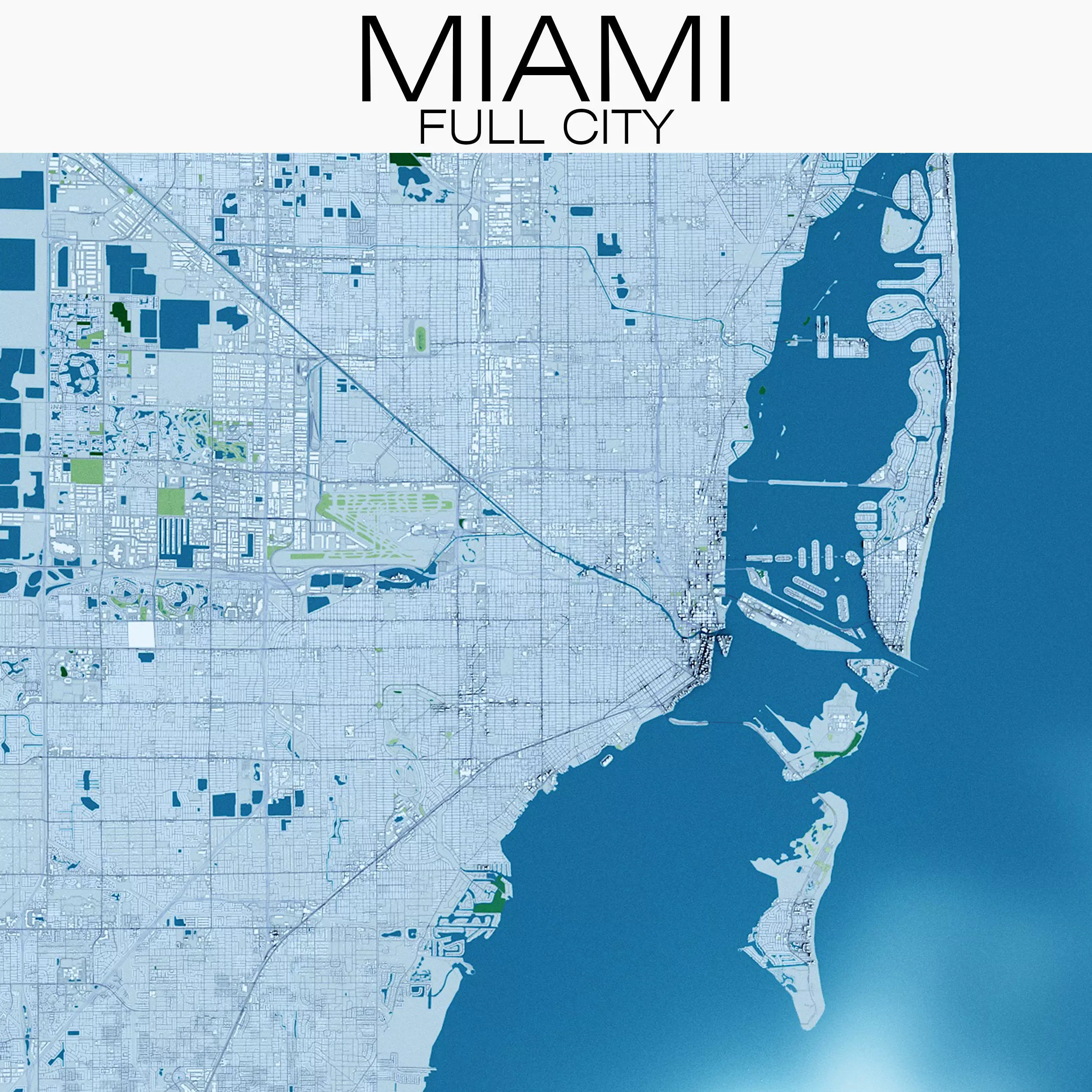 Miami with terrain 3D model_0