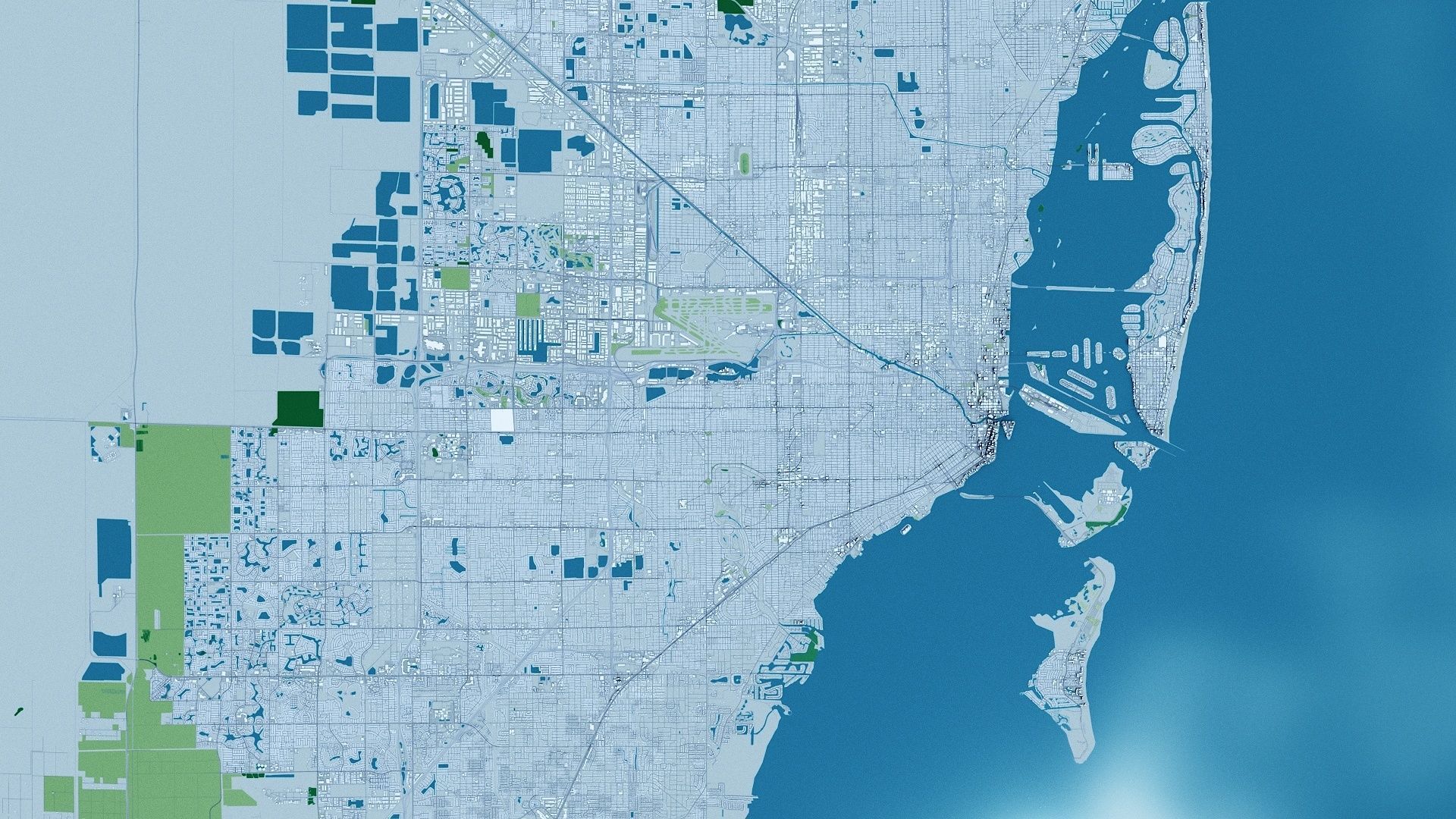 Miami with terrain 3D model_1