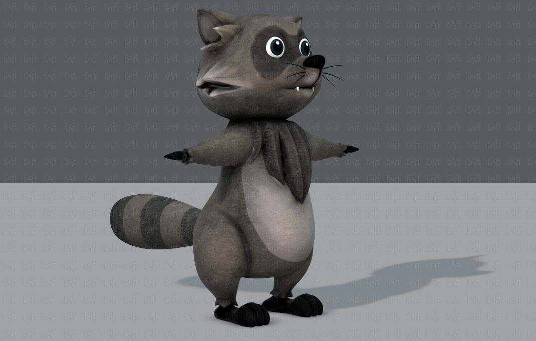 Raccoon V01 Low-poly 3D model_2