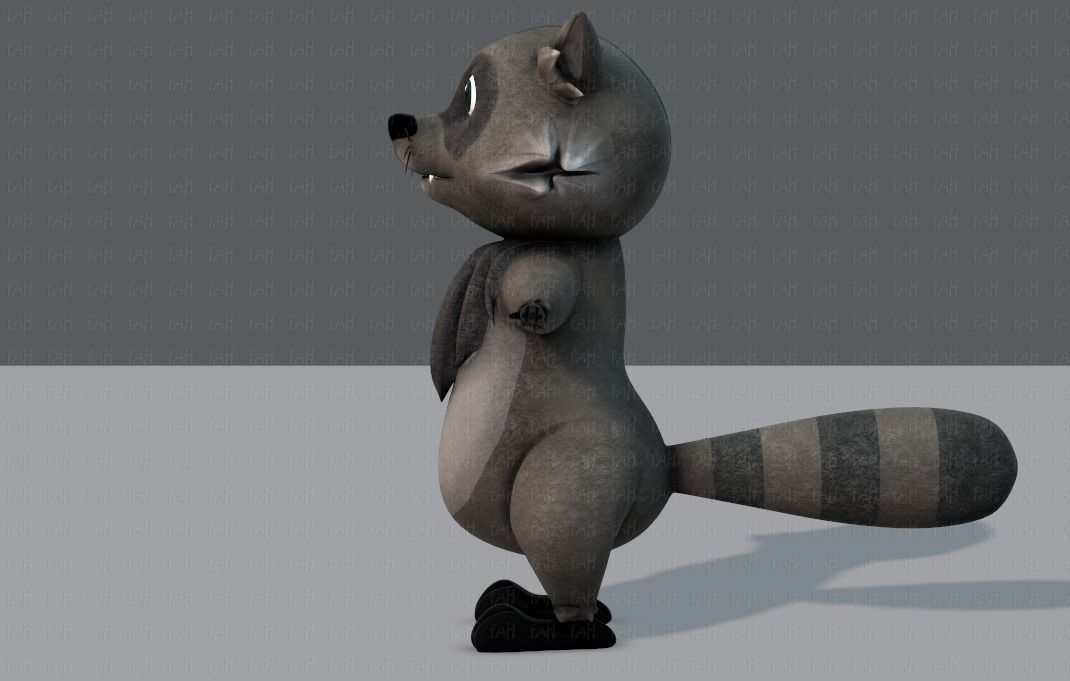 Raccoon V01 Low-poly 3D model_7