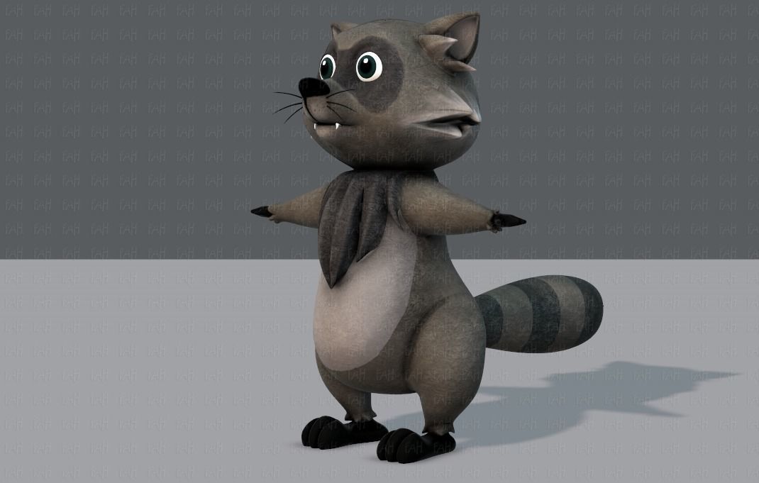 Raccoon V01 Low-poly 3D model_8