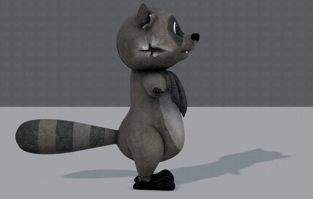 Raccoon V01 Low-poly 3D model_3